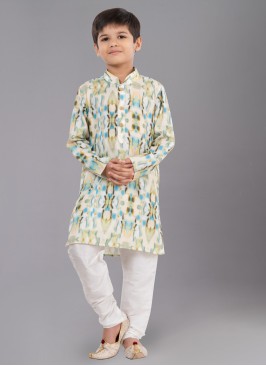 Festive Wear Multi Color Printed Kurta Pajama