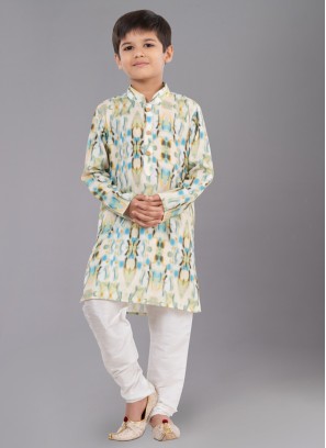 Festive Wear Multi Color Printed Kurta Pajama