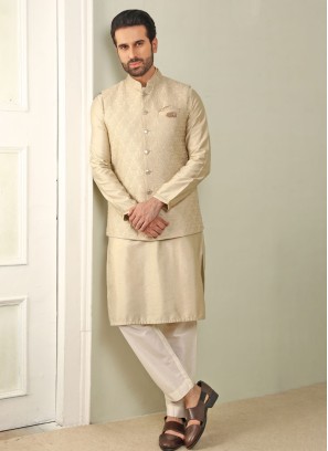 Festive Wear Nehru Jacket Set With Thread