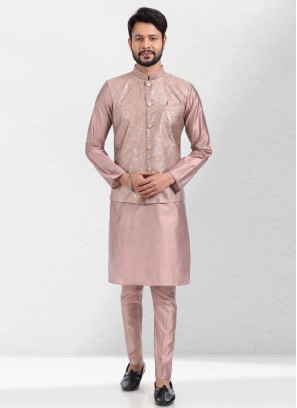 Festive Wear Onion Pink Nehru Jacket Set