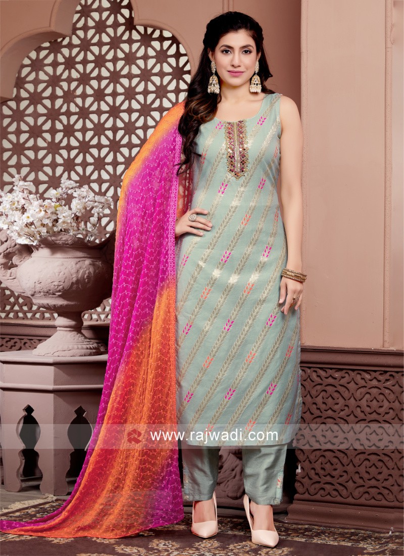 Buy Pista Green Georgette Eid Wear Sequins Work Churidar Suit Online From  Wholesale Salwar.