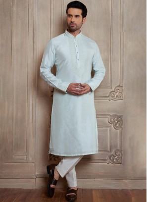 Festive Wear Powder Blue Kurta Pajama