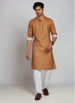 Festive Wear Printed Cotton Kurta Pajama