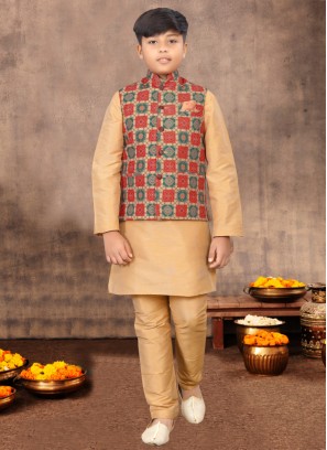 Festive Wear Printed Nehru Jacket Set