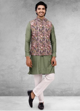 Festive Wear Printed Nehru Jakcet Set