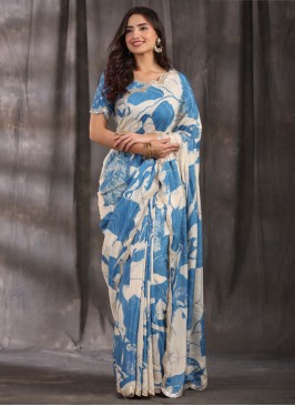 Festive Wear Satin Silk Printed Saree