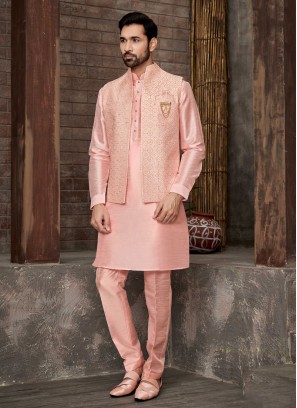 Festive Wear Thread Embroidered Nehru Jacket Set