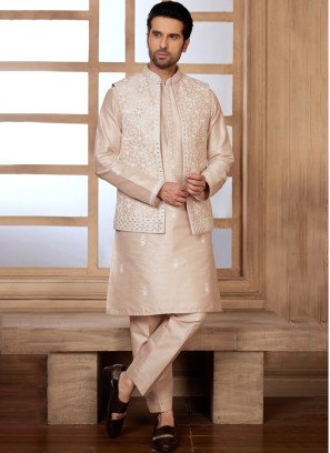 Festive Wear Thread Embroidered Nehru Jacket Set