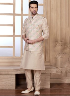 Festive Wear Thread Embroidered Nehru Jacket Set