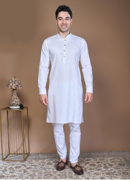Festive Wear White Kurta Pajama For Men