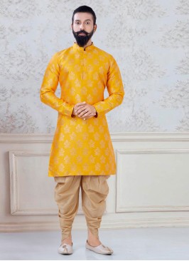 Festive Wear Yellow Indowestern For Men