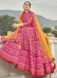 Dazzling Patola Print Deep Pink Dola Silk Anarkali Suit