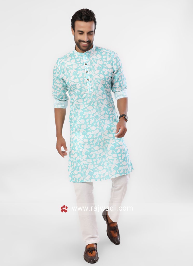 Firozi Color Readymade Kurta Pajama