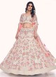 Gorgeous Off White and Peach Floral Bridesmaid Lehenga Choli