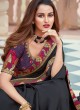 Flamboyant Silk Patch Border Black Designer Saree