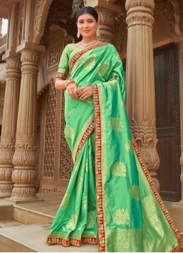 Classic Green Banarasi Silk Saree