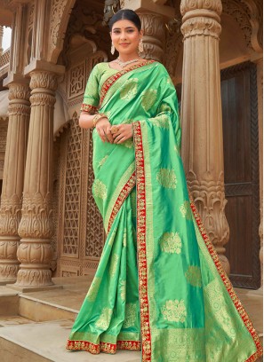 Classic Green Banarasi Silk Saree