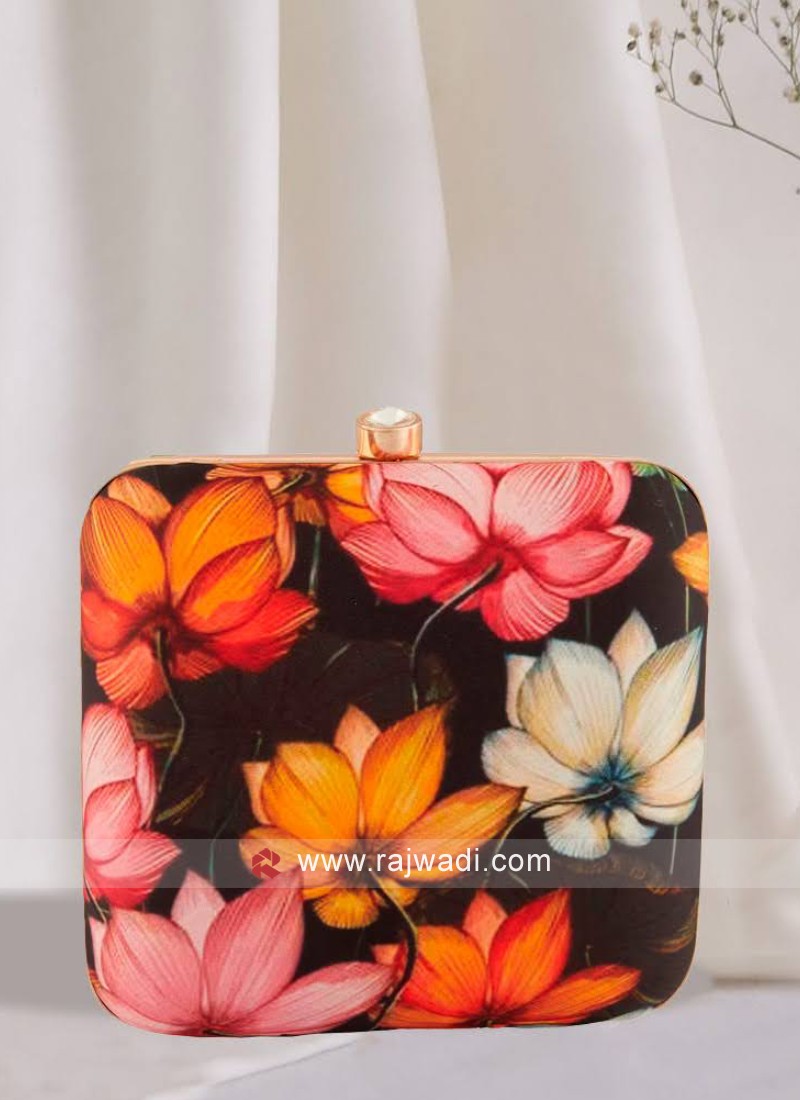 Flower print clutch bag sale