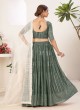 Palace Green A Line Lehenga Choli With White Dupatta