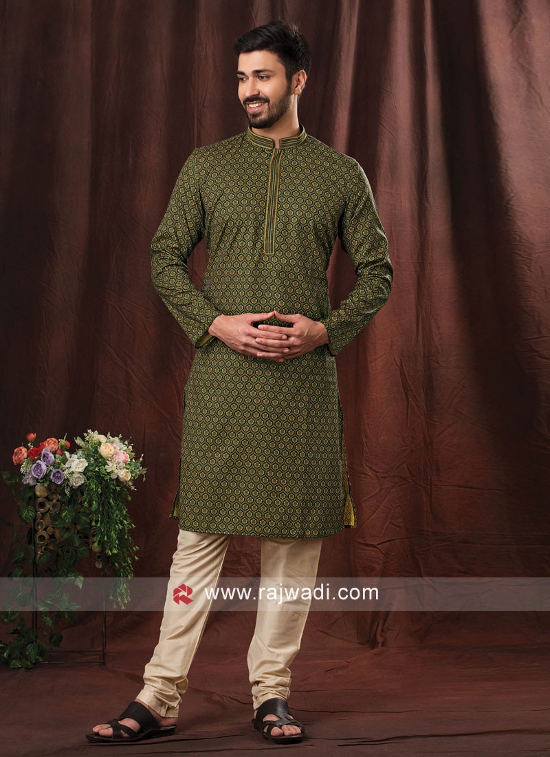 Floral Motifs Wedding Wear Kurta Pajama