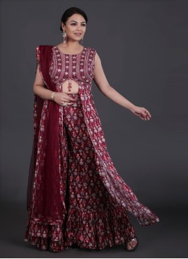 Floral Print Fancy Palazzo Suit For Wedding