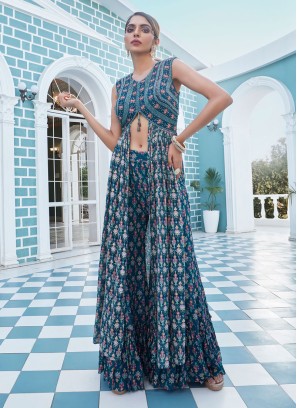 Floral Print Fancy Palazzo Suit For Women