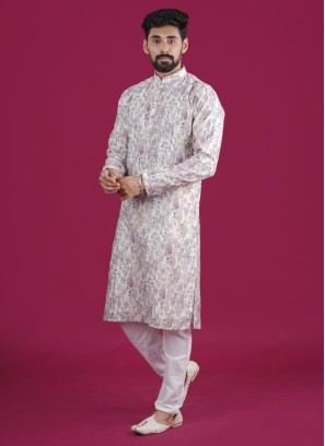 Floral Printed Kurta Pajama For Wedding
