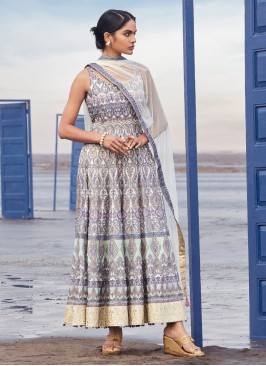 Floral Printed Organza Readymade Salwar Kameez