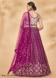 Floral Georgette A Line Lehenga Choli in Wine Color