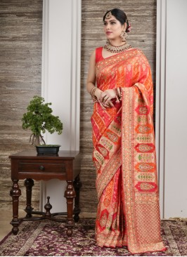 Floral Woven Banarasi Silk Traditional Saree