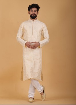 Function Wear Kurta Pajama In Cream Color