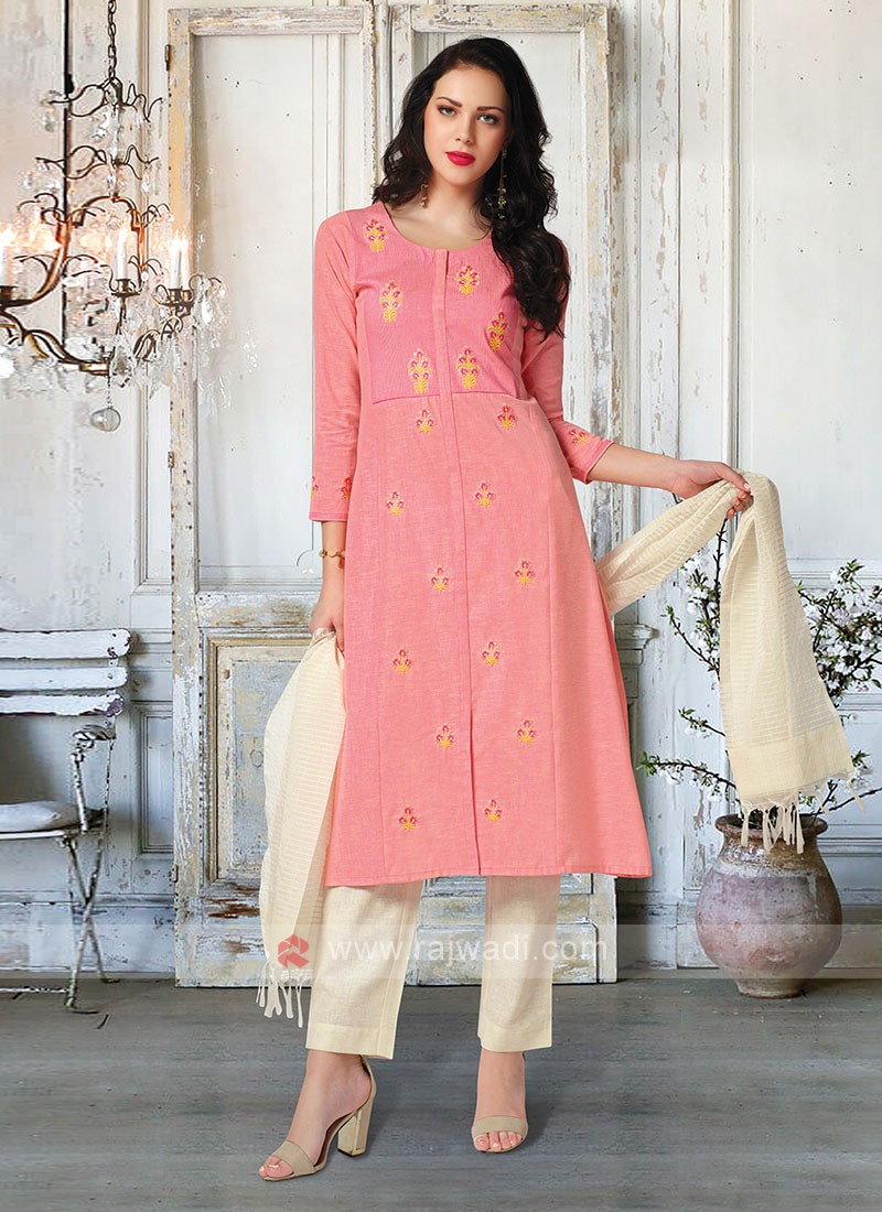 Buy Pink & Yellow Embroidered Kurta With Dupatta And Palazzo Online -  RI.Ritu Kumar International Store View