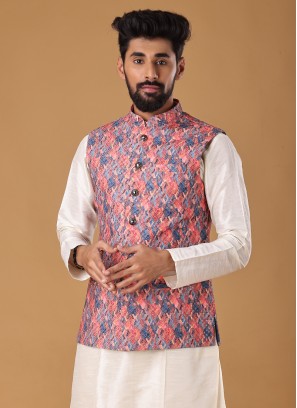 Geometric Print Fancy Nehru Jacket