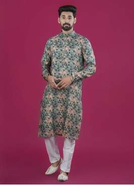 Geometric Print Readymade Kurta Pajama