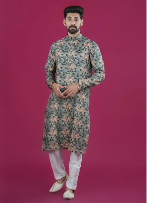 Geometric Print Readymade Kurta Pajama