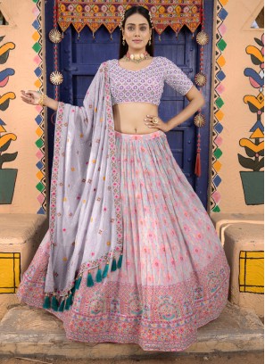 Pink & Lavender Traditional Readymade Lehenga Choli