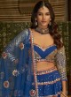 Georgette A Line Lehenga Choli in Blue