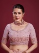 Pink Georgette Floral Embroidered Lehenga Choli