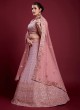 Pink Georgette Floral Embroidered Lehenga Choli