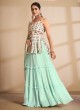 Georgette Mirror Trendy Lehenga Choli in Sea Green