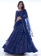 Blue Sequins Designer Lehenga Choli