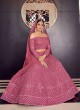 Pink Mirror Work Georgette Wedding Lehenga Choli