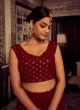 Georgette Maroon Embroidered A Line Lehenga Choli