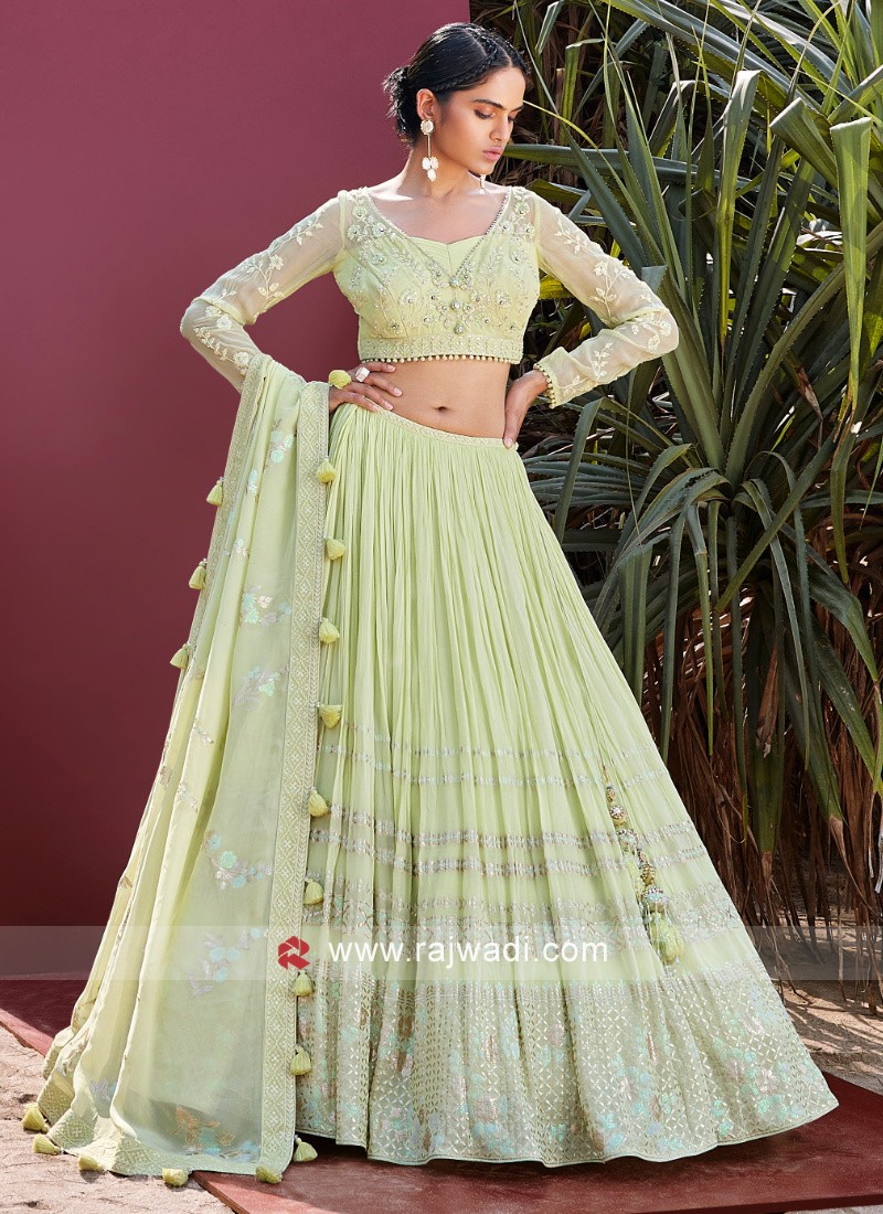 Designer Bollywood Style Light Green Lehenga Choli With Lakhnavi Work and  Embroidery Work Wedding Wear Party Wear, Lehenga Choli - Etsy Finland