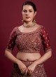 Maroon Sequins Georgette A Line Lehenga Choli