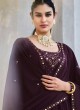 Purple Embroidered Georgette Palazzo Suit