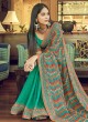 Sea Green Georgette Contemporary Saree