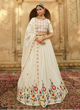 Off White Georgette Lehenga Choli