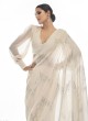 Georgette White Thread Designer Saree