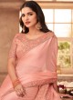 Girlish Embroidered Pink Classic Designer Saree